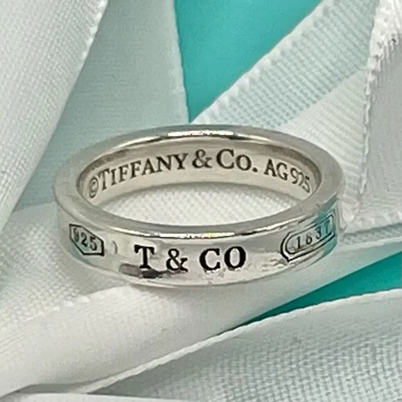 Tiffany & Co 1837 Ring - Narrow - Sz 5 - 925 Silver - Picture 14 of 16